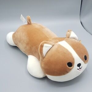 Squishmallow Reginald the Corgi dog 10" laying down pose